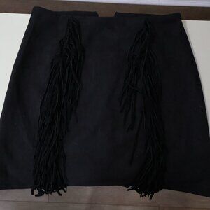 Shein Black Fringe Mini Skirt - Size XS